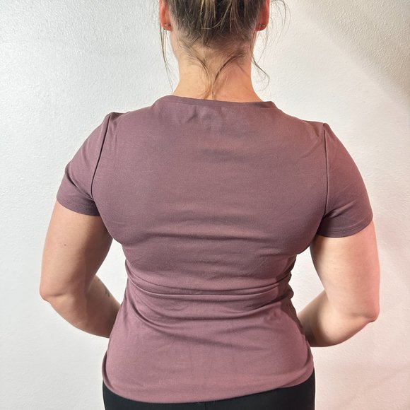Express Purple Twist Knot Crewneck T-Shirt Mauve Size Medium - Picture 4 of 7